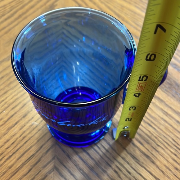 Starbucks/Anchor Hocking cobalt blue glass etched pedestal mug - Picture 8 of 8